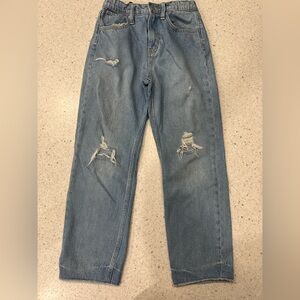 Girls Old Navy Slouch Straight Leg Distressed Jeans - high waist